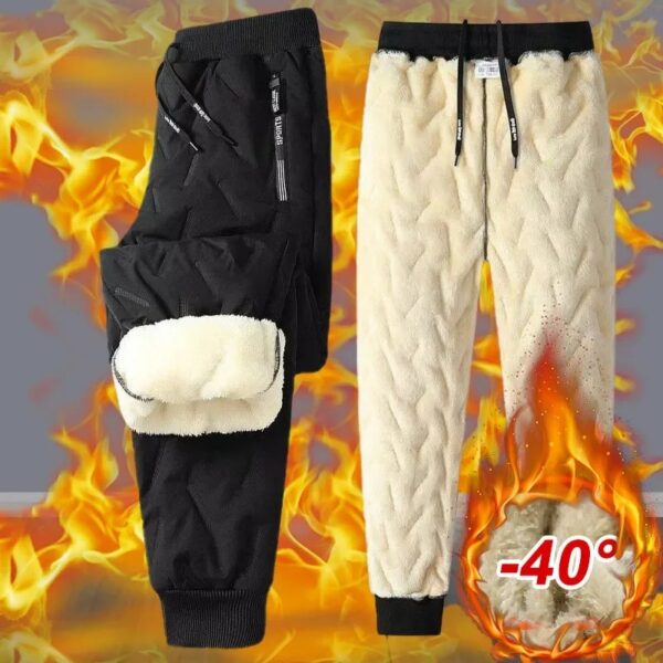 Winter Sweatwear: Plush Thick Fleece Sweatpants, Casual Pants, Waterproof, Windproof, Warm Cotton.