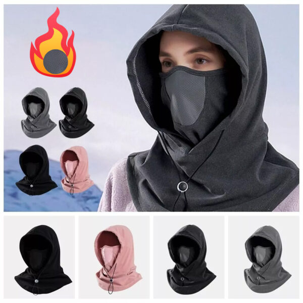 Winter Thermal Fleece Scarf Ski Face Mask Neck Warmer Hood Hat Windproof Cold Warm Riding Cap Sports Outdoor