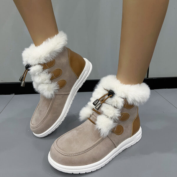 Fashion Suede Fleece Winter boots Warm Plush Round Toe Cotton Shoes Versatile Simple Short Boot for Women